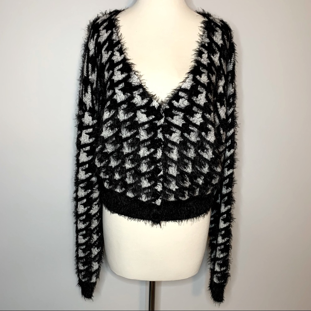 Forever 21 Herringbone Eyelash Cropped Cardigan